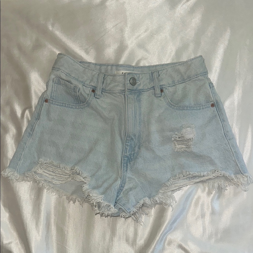 Pacsun- Light Blue Distressed Festival Shorts